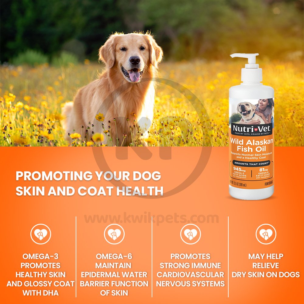 Buy Nutri Vet Wild Alaskan Salmon Oil for Dogs 13.5 o Kwik Pets