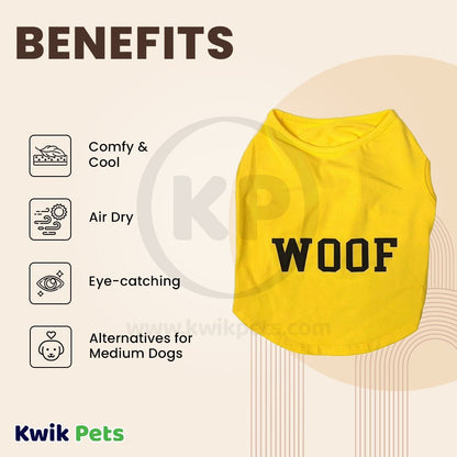 Fashion Pet Cosmo Woof Tee Yellow, MD, Fashion Pet